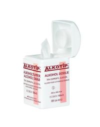 Alkotip alcoholdoekjes 44 x 44 mm in dispenser