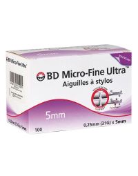 BD Micro-Fine Ultra pennaald 31G, 0,25 x 5 mm, 100 stuks