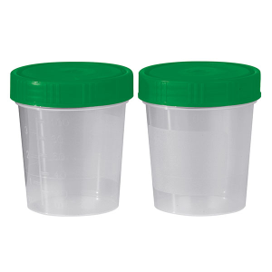 Urinepotjes met schroefdeksel 125 ml, 100 stuks