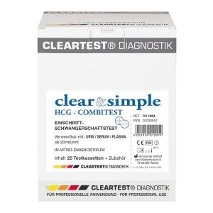 Clear & Simple hCG Combi test, 25 testcassettes