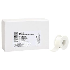 Mediware Silk rolpleister, zijde, zonder beschermring, 1,25 cm x 5 m, 12 stuks
