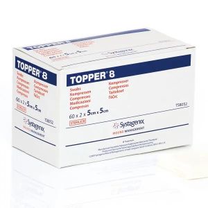 Topper 8, steriel gaaskompres, 7,5 x 7,5 cm, 50 x 2 stuks