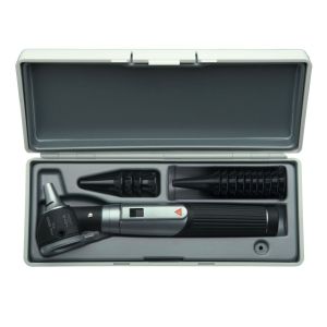 Heine mini 3000 F.O. otoscoopset, batterijhandvat met batterijen, harde koffer 2.5V XHL