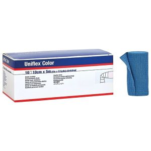 Uniflex Color elastische windsel, blauw, 6 cm x 5 m, 10 stuks