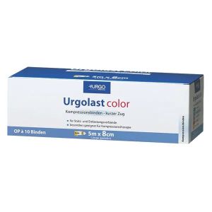 Urgolast Color compressiezwachtel, 6 cm x 5 m, blauw, 10 stuks