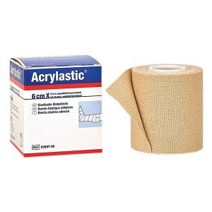 Acrylastic elastische kleefzwachtel, los verpakt in omdoos, 6 cm x 2,5 m, 12 stuks