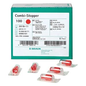 Combi-Stopper combistoppen, blauw, steriel, 100 stuks