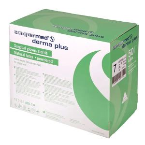 Sempermed Derma Plus OP-handschoenen, gepoederd, steriel, maat 7,5, 50 paar