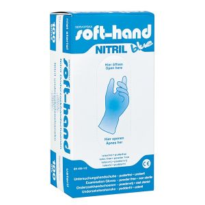 Softhand Nitril Blue handschoenen, maat L, extra groot, latexvrij/poedervrij, 100 stuks