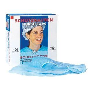 Mediware ronde zusterhoed BOUFFANT viscose blauw, Ø 52,5 cm, 100 stuks