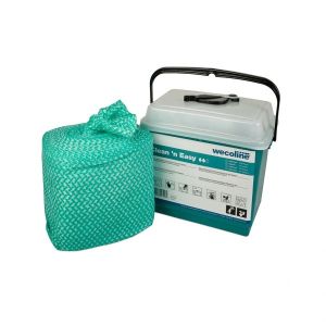 Wecoline Clean 'n Easy hygiënische navuldoeken groen, 70% ethanol, 36 x 30 cm, 3 rollen à 150 doeken