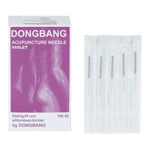 Dongbang acupunctuurnaalden, paars, 0,25 x 40 mm, met stalen greep, 100 stuks per pak
