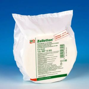 Zelletten celstofdeppers, doorgebleekt, 5 x 4 cm, rol van 300 deppers