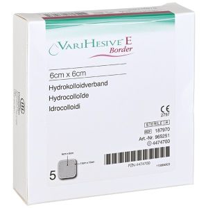 Varihesive-E Border hydrocolloidverband, 10 x 10 cm, 5 stuks