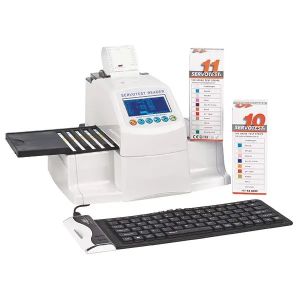 Servotest Reader, 220 volt, analyseapparaat voor urineteststrips, compleet met toebehoren en printer