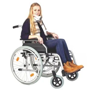 Servomobil rolstoel uit aluminium, zilver/zwart, zitbreedte 48-50 cm