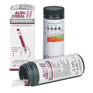 Servotest Albu-Creal II teststrips, 25 teststrips