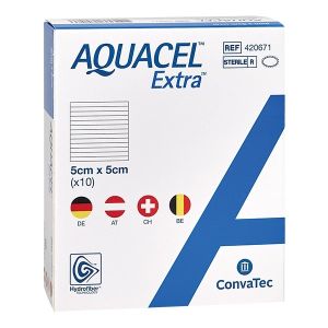 Aquacel Extra, 5 x 5 cm, 10 stuks