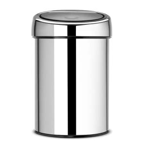 Touch Bin afvalbak, 3 liter, met kunststof inzetbak, Matt Steel