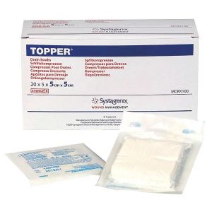 Topper splitkompres, steriel, 10 x 10 cm, 50 x 2 stuks