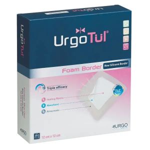 Urgotül Foam Border schuimverband, 10 x 10 cm, 10 stuks