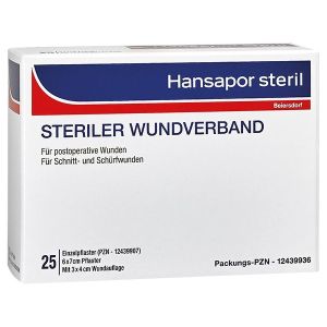 Hansapor steriele wondpleister, formaat 10 x 15 cm, 25 stuks