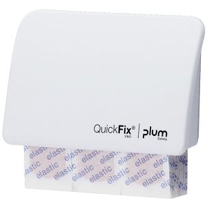 QuickFix UNO pleisterdispenser, wit, met 45 pleisterstrips elastic