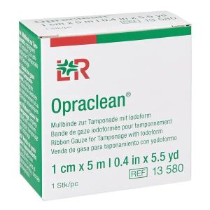 Opraclean verbandgaas met jodoform, 8 cm x 5 m