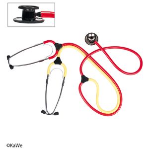 KaWe duo trainingsstethoscoop voor verpleegkundigen, rood/geel