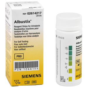 Siemens Albustix urine teststrips, 50 stuks