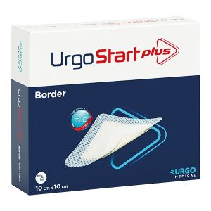 Urgostart Plus Border wondverband, 10 x 10 cm, 10 stuks