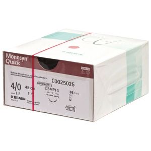 Monosyn Quick DSMP13 hechtdraad, ongekleurd, USP 4/0, 36 stuks
