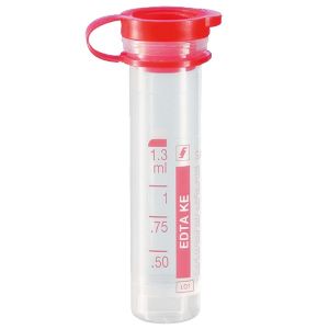 Sarstedt Micro-monsterbuisje 1,3 ml met drukdop, K3 EDTA, rode EU-code, 100 stuks