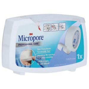 Micropore hechtpleister op dispenser 1,25 cm x 5 m, per stuk
