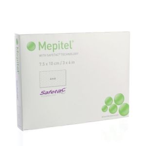 Mepitel dubbelzijdige wondcontactlaag, 7,5 x 10 cm, 10 x 1 stuk