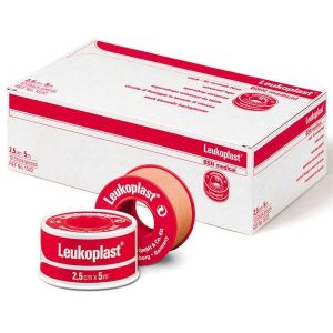 Leukoplast hechtpleister op klem, 2,5 cm x 5 m, per rol