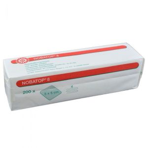 Nobatop 8 non-woven kompres 4-laags niet steriel 5 x 5 cm, 200 stuks