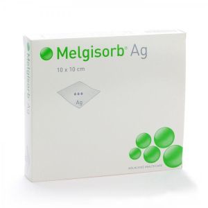 Melgisorb Ag alginaatverband, 10 x 10 cm, 10 x 1 stuk