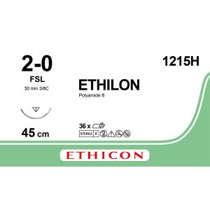 Ethilon zwart 2-0, FSL naald, 1215H, 36 stuks