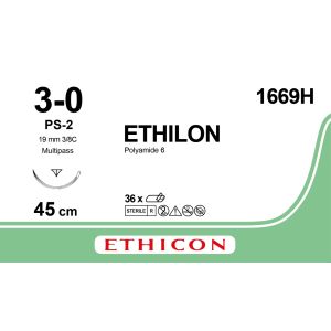 Ethilon zwart 3-0, PS-2 PRIME MP naald, 1669H, 36 stuks