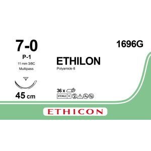Ethilon zwart 7-0, P-1 PRIME MP naald, 1696G, 12 stuks