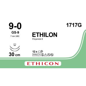 Ethilon zwart 9-0, GS-9 naald, 1717G, 12 stuks