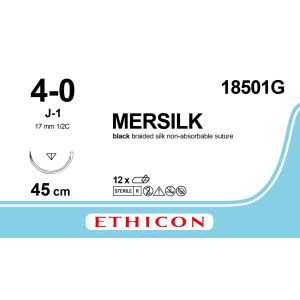Silk zwart 4-0, J-1 naald, 18501G, 12 stuks
