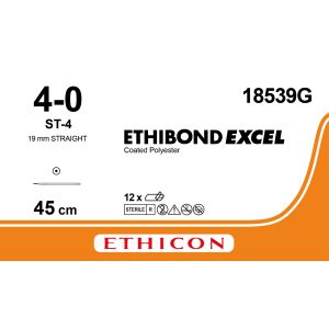 Ethibond Excel groen 4-0, ST-4 naald, 18539G, 12 stuks