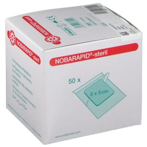 Nobarapid wondkompres steriel 5 x 5 cm, 50 stuks