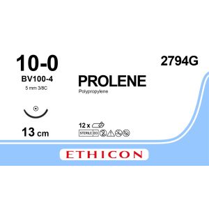 Prolene blauw 10-0, BV100-4 naald, 2794G, 12 stuks