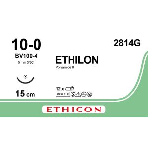 Ethilon zwart 10-0, BV-4 naald, 2814G, 12 stuks