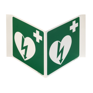 AED-bord panoramisch met pictogram