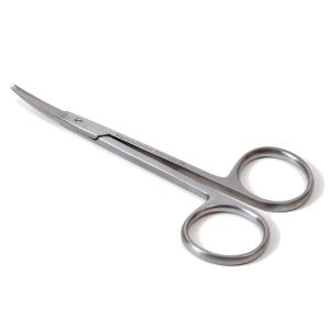 Irisschaar spits/spits 11 cm gebogen RVS