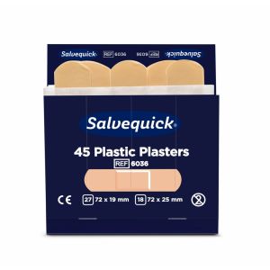 Salvequick pleisterstrips waterproof navulling, 6 x 45 stuks